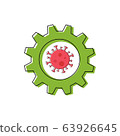 Coronavirus inside green gear 63926645