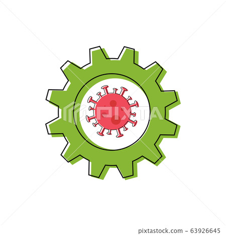 Coronavirus inside green gear 63926645