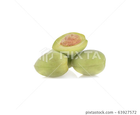 Green plum isolated on white background 63927572