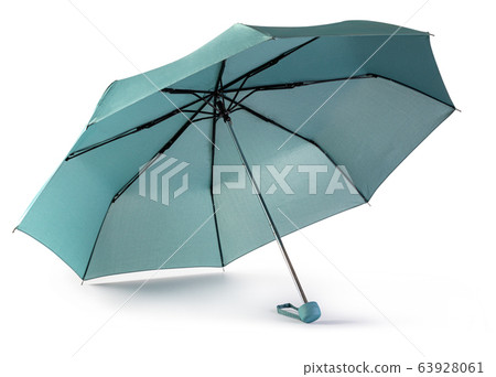 Blue umbrella on white background 63928061