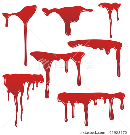 Blood drip set.Paint flows. 63928370