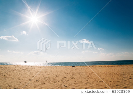 Haeundae beach with sunlight in Busan, Korea 63928509