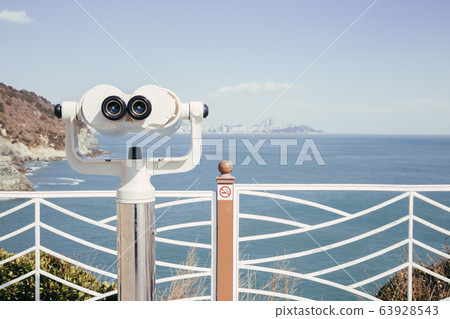 Telescope, looking to the sea in Busan, Korea Telescope, looking to the sea in Busan, Korea 63928543