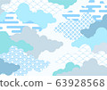 Cloud background illustration using Japanese pattern 63928568