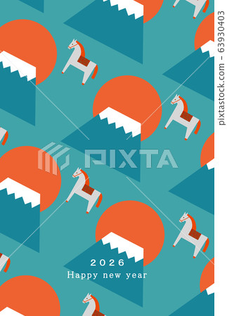 2026 Horse Year New Year's card template 63930403