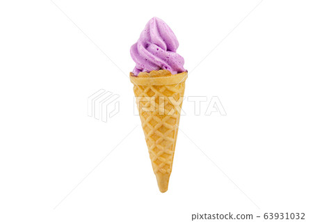 Purple soft serve ice cream isolated on white 63931032