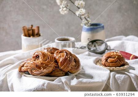 Swedish cinnamon sweet buns 63931294