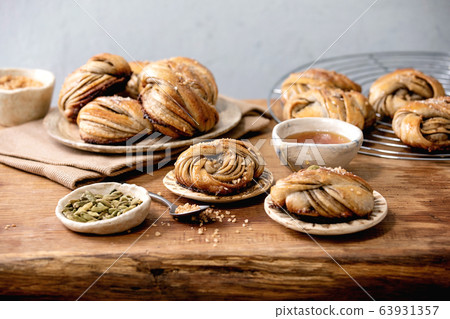 Swedish cardamom buns Kanelbulle Swedish cardamom buns Kanelbulle 63931357