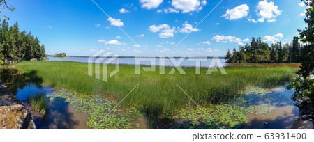Landscape view in Monrepo park in Vyborg, Russia 63931400