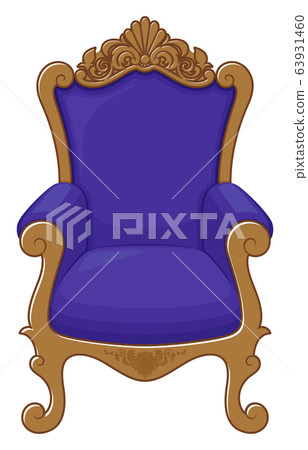 Illustration of the chair of the throne _ blue 63931460