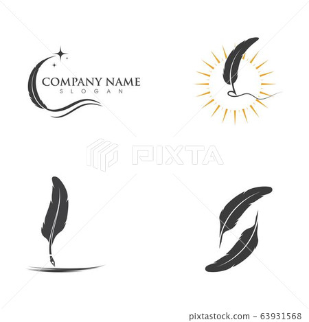Feather pen icon template Vector 63931568