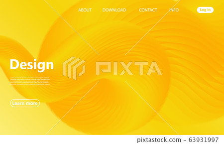 Yellow. Landing Page. 3d Fluid Poster. Vector. Yellow. Landing Page. 3d Fluid Poster. Vector. 63931997