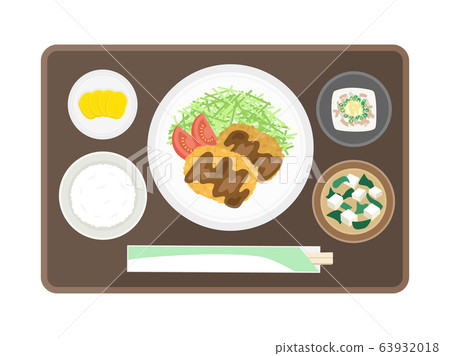 Illustration Of Menchikatsu Set Meal Stock Illustration