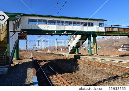 Take a photo of JR Takeura Station in Shiraoi-cho, Hokkaido in early spring Take a photo of JR Takeura Station in Shiraoi-cho, Hokkaido in early spring 63932563