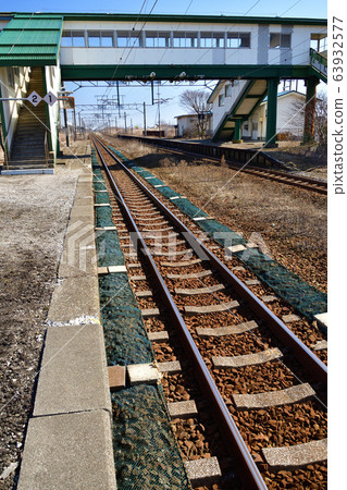 Take a photo of JR Takeura Station in Shiraoi-cho, Hokkaido in early spring 63932577