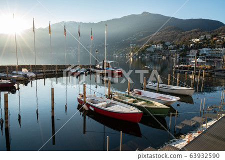 Boats in marina of Ascona 63932590