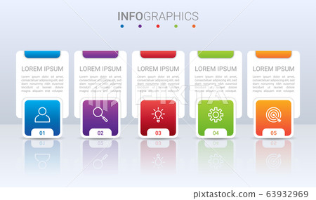 Business data visualization, infographic template with 5 steps on gray background, vector illustration Business data visualization, infographic template with 5 steps on gray background, vector illustration 63932969