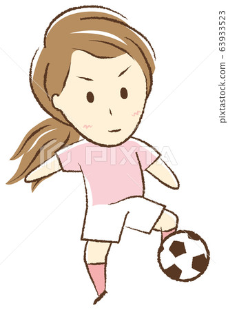 Girl playing soccer trap Girl playing soccer trap 63933523