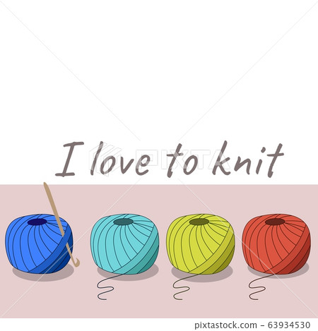 Balls of wool and a hook. 63934530