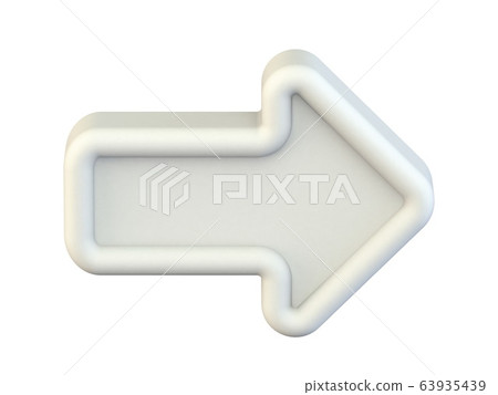 White right arrow icon 3D - Stock Illustration [63935439] - PIXTA