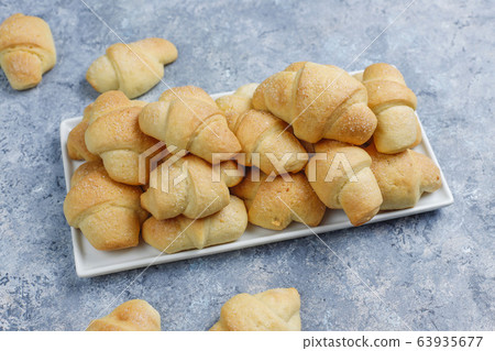 Homemade rugelach with jam filling,top view 63935677