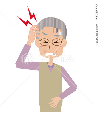 Headache Stroke, Intracerebral hemorrhage, Cerebral thrombosis, Grandfather, Senior, Upper body Headache Stroke, Intracerebral hemorrhage, Cerebral thrombosis, Grandfather, Senior, Upper body 63936772