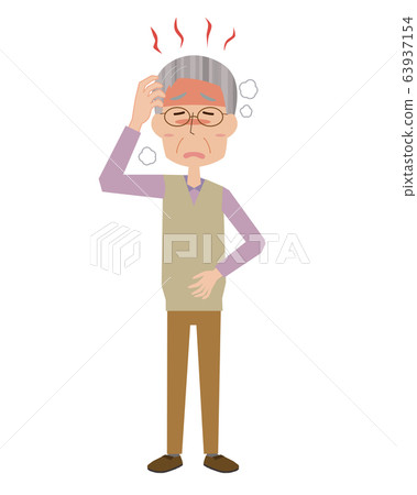 High fever, fever, fever, cold, influenza, grandfather, elderly, senior, whole body High fever, fever, fever, cold, influenza, grandfather, elderly, senior, whole body 63937154