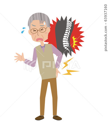 Low back pain male right waist elderly middle-aged father Low back pain male right waist elderly middle-aged father 63937160