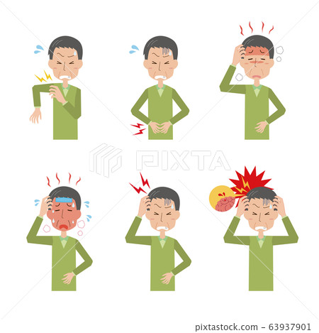 Male Middle-aged Male Uncle Pain Physical Condition Symptom Set Male Middle-aged Male Uncle Pain Physical Condition Symptom Set 63937901