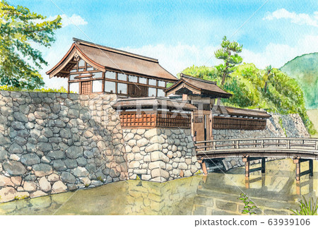 透明水彩``松代城'' 63939106