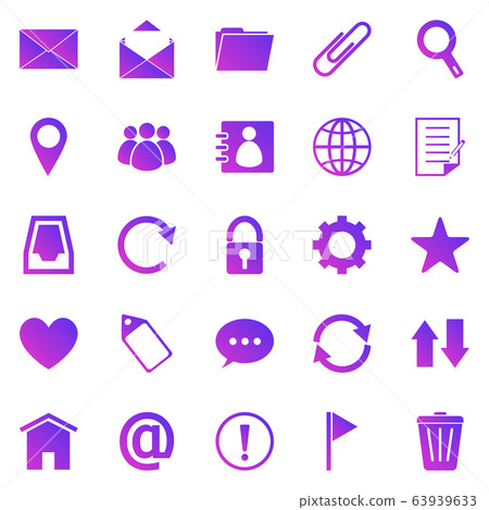 Mail gradient icons on white background Mail gradient icons on white background 63939633
