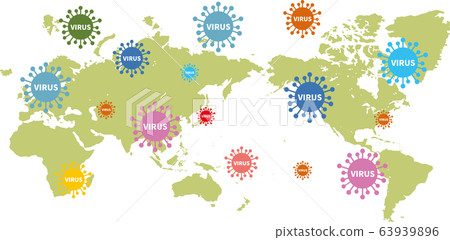 Image illustration of the world infected with the new coronavirus 63939896
