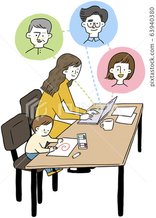 Telework - Stock Illustration [63940380] - PIXTA