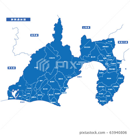 靜岡縣地圖簡單藍色 63940806