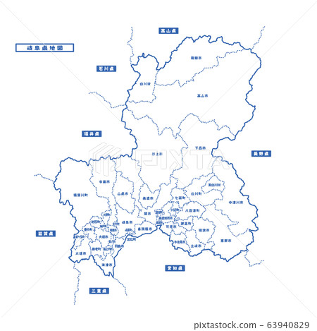 岐阜縣地圖簡單空白地圖 63940829