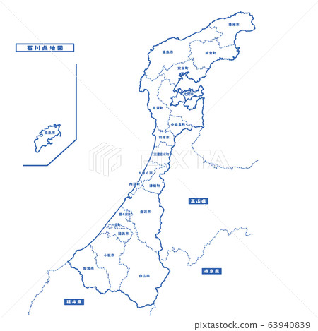 石川縣地圖簡單的空白地圖 63940839