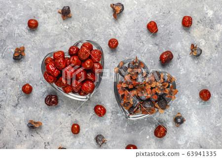 Healthy assortment dry fruits,top view 63941335