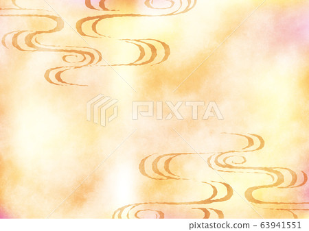 Running water Japanese pattern Watercolor Background Beige Running water Japanese pattern Watercolor Background Beige 63941551