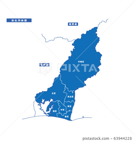 濱松市地圖簡單藍色 濱松市地圖簡單藍色 63944228