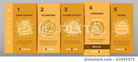 Poop Excrement Pile Onboarding Icons Set Vector Poop Excrement Pile Onboarding Icons Set Vector 63945975