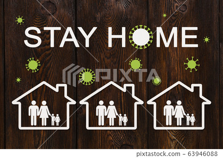 Coronavirus or covid19 quarantine. Stay home concept Coronavirus or covid19 quarantine. Stay home concept 63946088