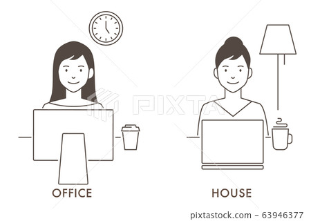 Telework - Stock Illustration [63946377] - PIXTA