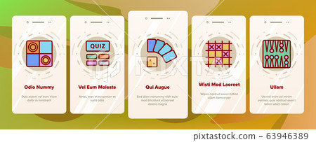 Riddle Play Onboarding Icons Set Vector Riddle Play Onboarding Icons Set Vector 63946389