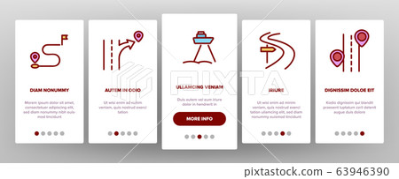 Route Gps Navigator Onboarding Icons Set Vector Route Gps Navigator Onboarding Icons Set Vector 63946390
