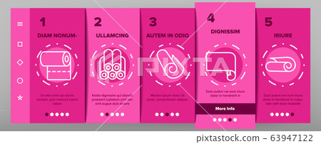 Roll And Reel Material Onboarding Icons Set Vector Roll And Reel Material Onboarding Icons Set Vector 63947122