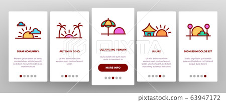 Sunset Or Sunrise Onboarding Icons Set Vector Sunset Or Sunrise Onboarding Icons Set Vector 63947172
