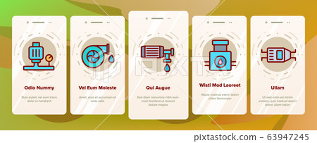 Water Pump Onboarding Icons Set Vector 63947245