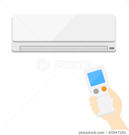 Illustration of air conditioner and remote control 63947291