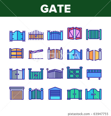 Gate Entrance Tool Collection Icons Set Vector Gate Entrance Tool Collection Icons Set Vector 63947755