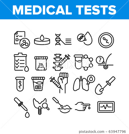 Medical Test Analysis Collection Icons Set Vector - Stock Illustration ...